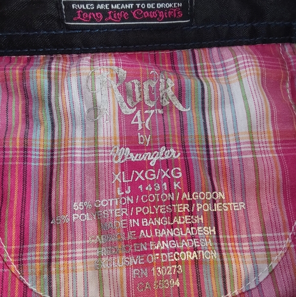 Rock 47 by Wrangker Pink Plaid Shirt XL - Picture 2 of 11